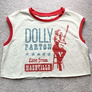 NWT Dolly Parton Cropped Sleeveless Tee Size Small